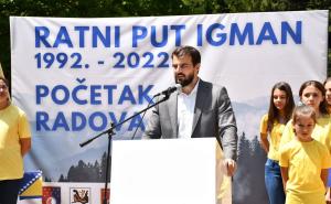 Foto: Privatni album / Načelnik Muzur i ministar Šteta otvorili radove na putu preko Igmana
